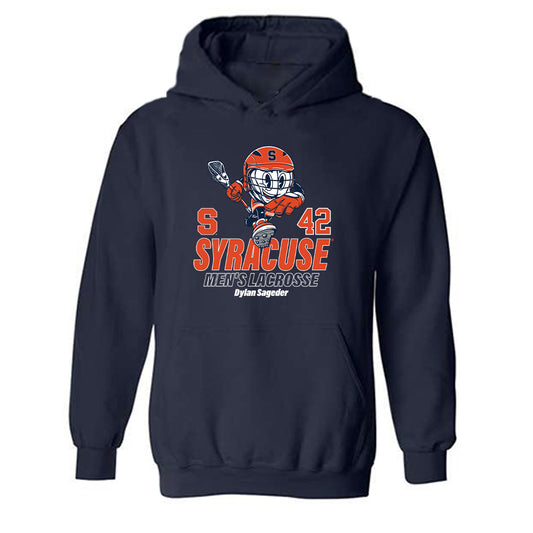 Syracuse - NCAA Men's Lacrosse : Dylan Sageder - Fashion Shersey Hooded Sweatshirt-0