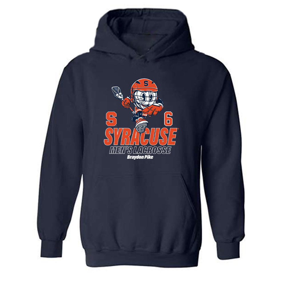 Syracuse - NCAA Men's Lacrosse : Braydon Pike - Fashion Shersey Hooded Sweatshirt-0