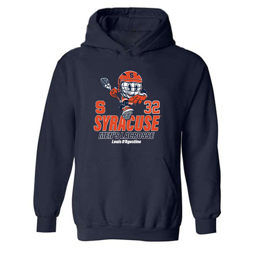 Syracuse - NCAA Men's Lacrosse : Louis D'Agostino - Fashion Shersey Hooded Sweatshirt-0