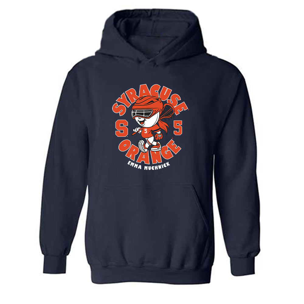 Syracuse - NCAA Women's Lacrosse : Emma Muchnick - Fashion Shersey Hooded Sweatshirt-0