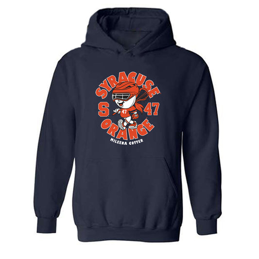 Syracuse - NCAA Women's Lacrosse : Mileena Cotter - Fashion Shersey Hooded Sweatshirt-0