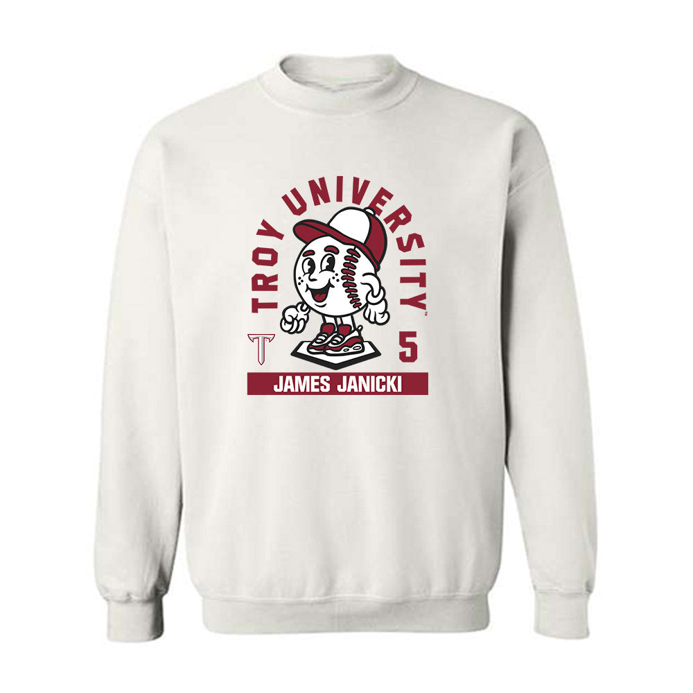 Troy - NCAA Baseball : James Janicki - Fashion Shersey Crewneck Sweatshirt-0