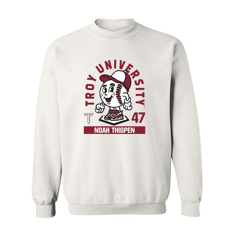 Troy - NCAA Baseball : Noah Thigpen - Fashion Shersey Crewneck Sweatshirt