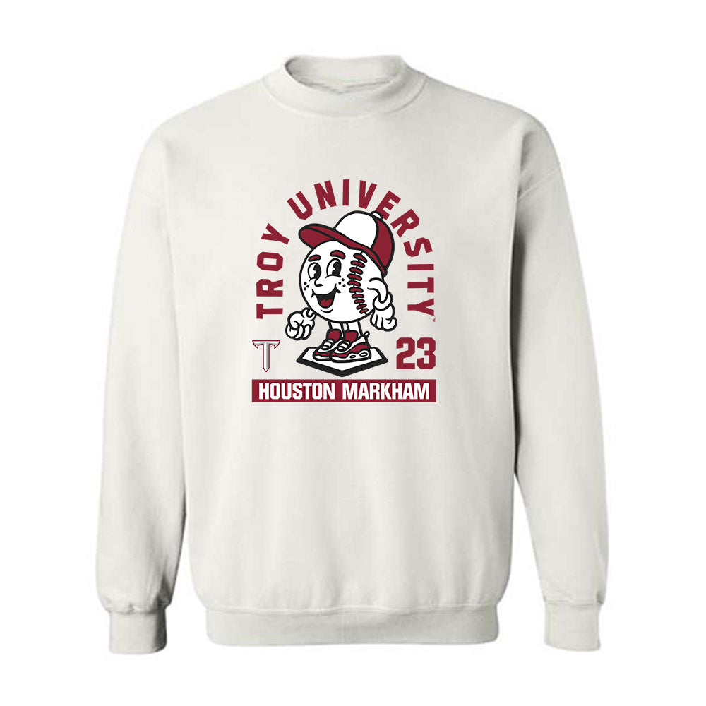 Troy - NCAA Baseball : Houston Markham - Fashion Shersey Crewneck Sweatshirt-0