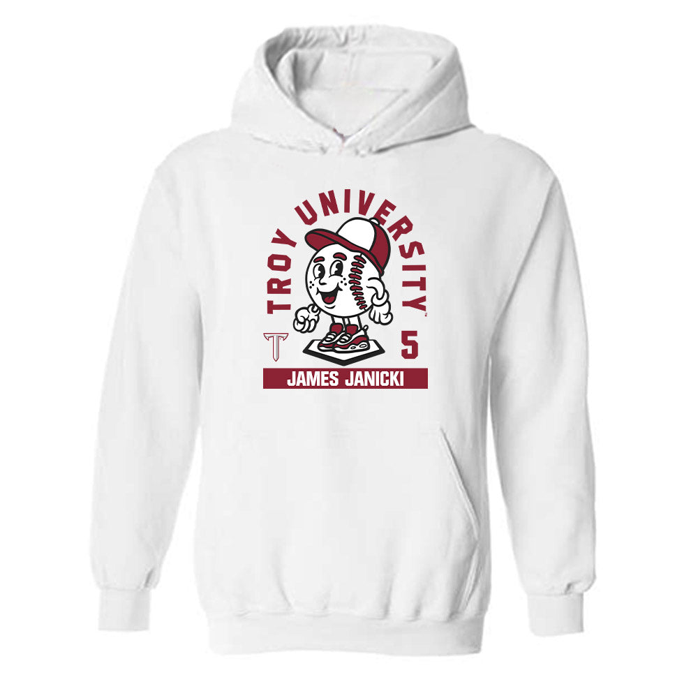 Troy - NCAA Baseball : James Janicki - Fashion Shersey Hooded Sweatshirt-0