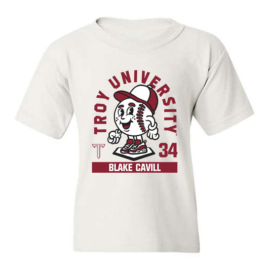 Troy - NCAA Baseball : Blake Cavill - Fashion Shersey Youth T-Shirt-0