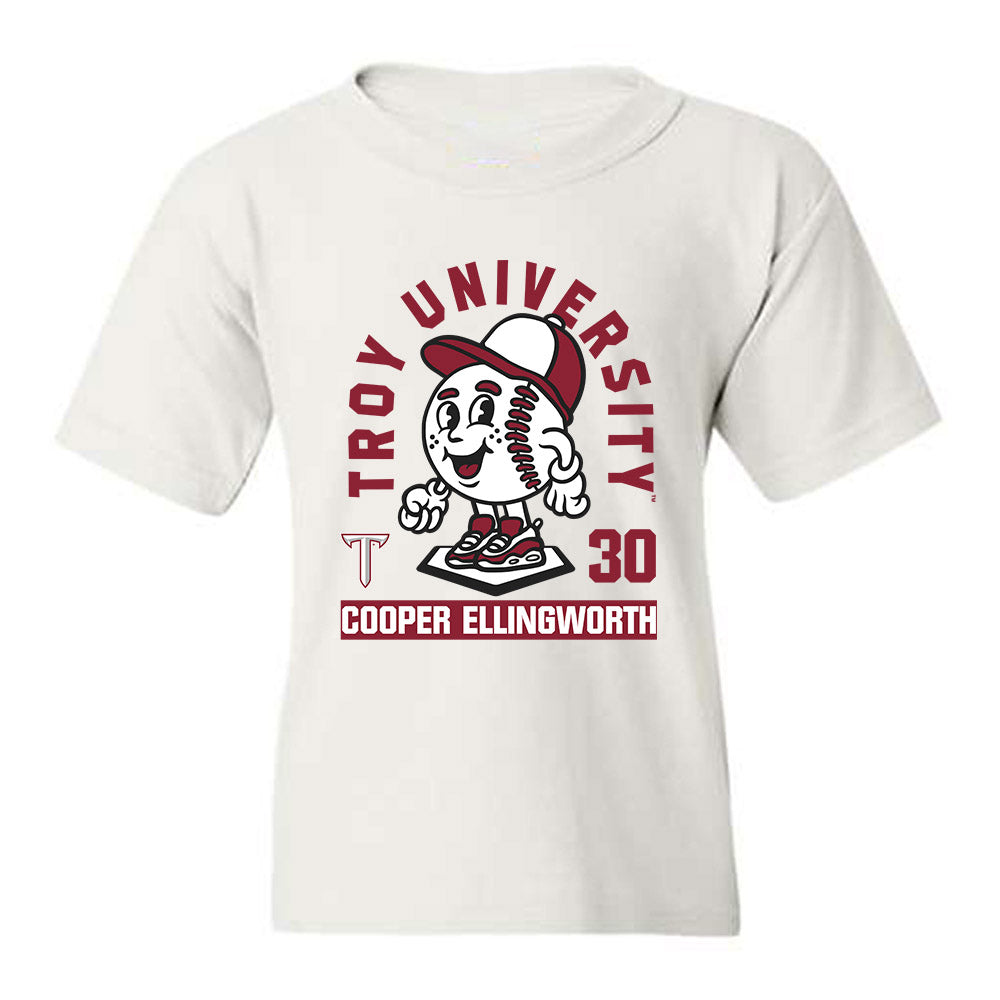 Troy - NCAA Baseball : Cooper Ellingworth - Fashion Shersey Youth T-Shirt-0