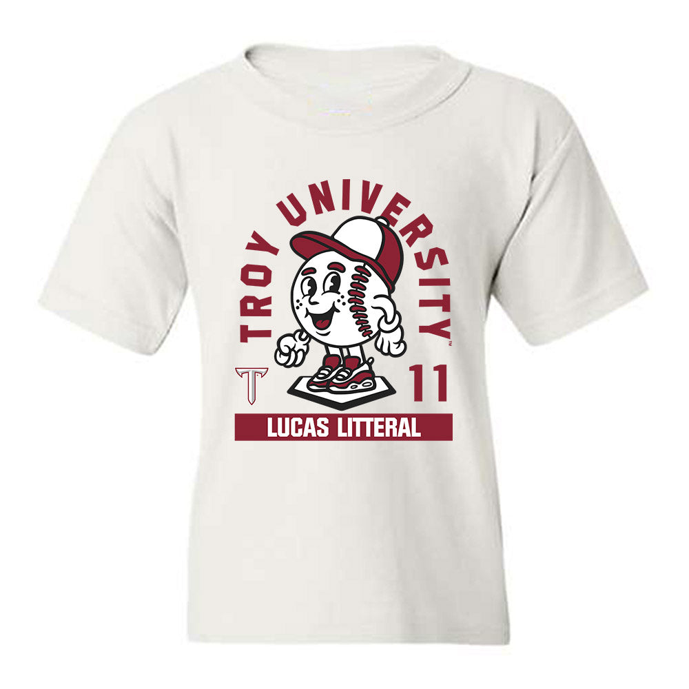 Troy - NCAA Baseball : Lucas Litteral - Fashion Shersey Youth T-Shirt-0