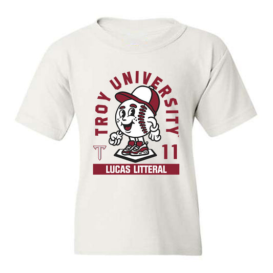 Troy - NCAA Baseball : Lucas Litteral - Fashion Shersey Youth T-Shirt-0