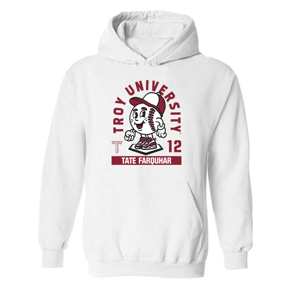 Troy - NCAA Baseball : Tate Farquhar - Fashion Shersey Hooded Sweatshirt-0