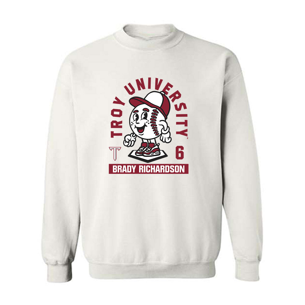 Troy - NCAA Baseball : Brady Richardson - Fashion Shersey Crewneck Sweatshirt-0