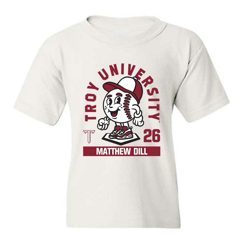 Troy - NCAA Baseball : Matthew Dill - Fashion Shersey Youth T-Shirt-0