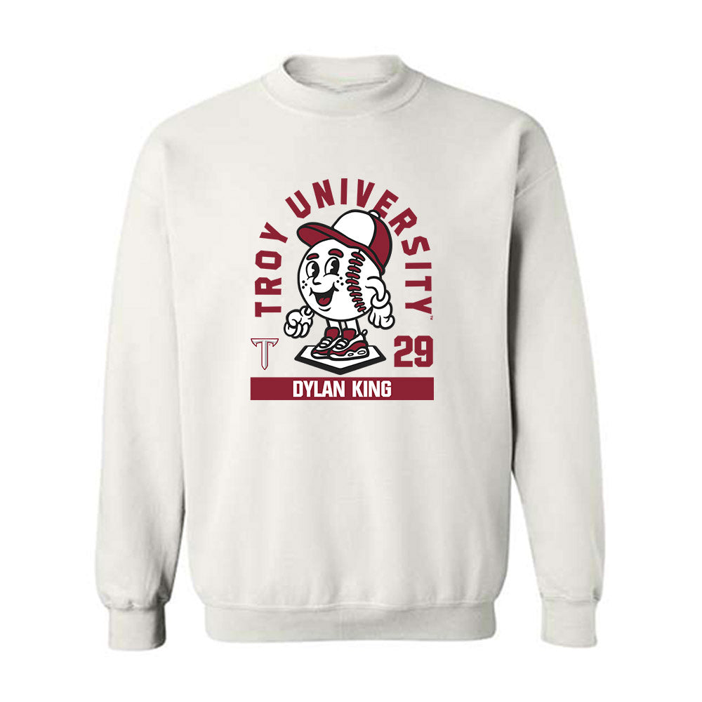 Troy - NCAA Baseball : Dylan King - Fashion Shersey Crewneck Sweatshirt-0