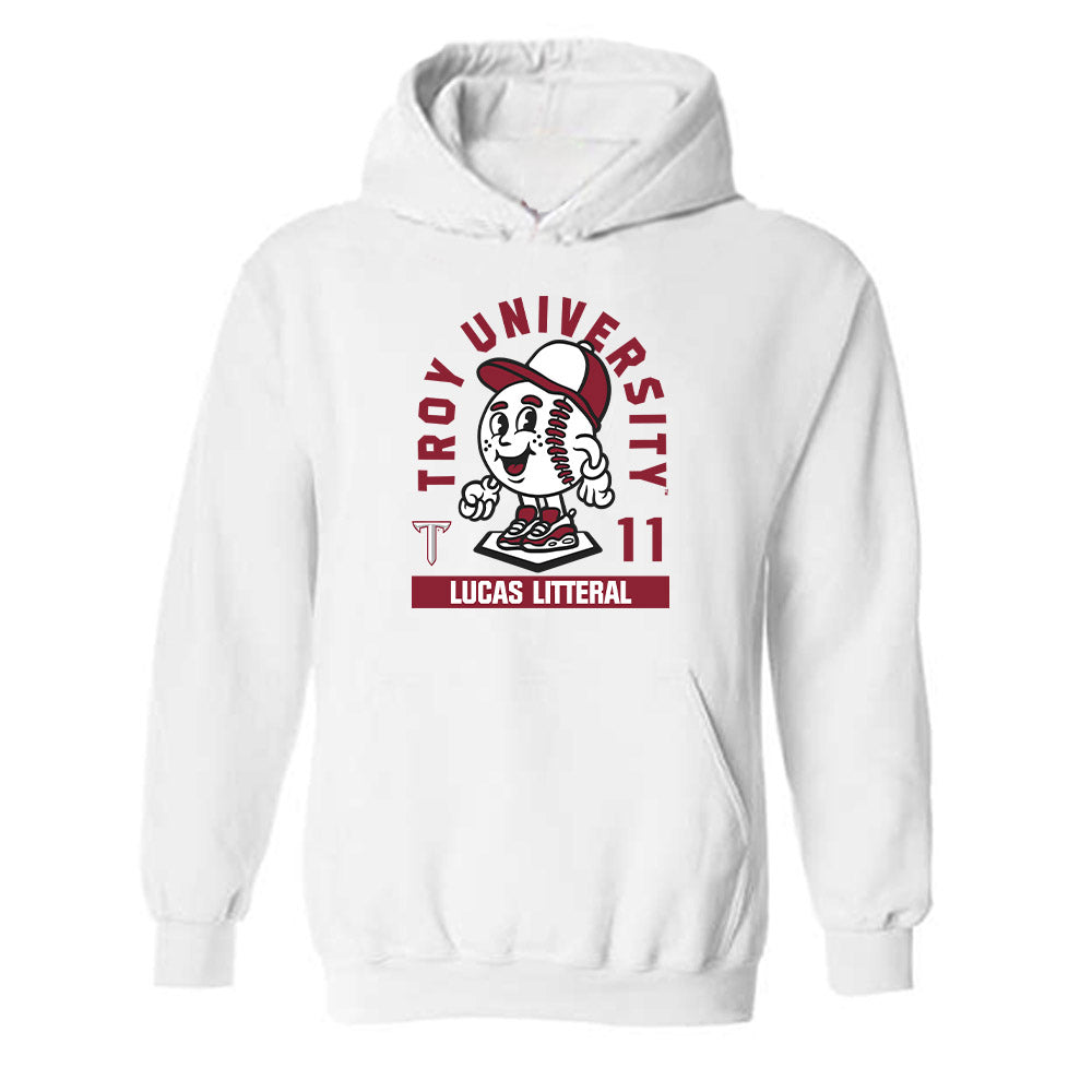 Troy - NCAA Baseball : Lucas Litteral - Fashion Shersey Hooded Sweatshirt-0