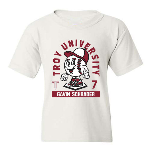 Troy - NCAA Baseball : Gavin Schrader - Fashion Shersey Youth T-Shirt-0
