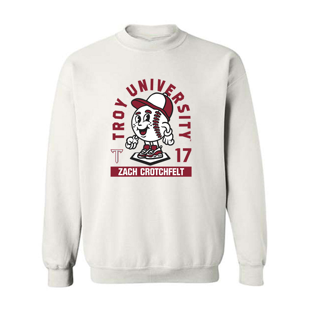 Troy - NCAA Baseball : Zach Crotchfelt - Fashion Shersey Crewneck Sweatshirt-0