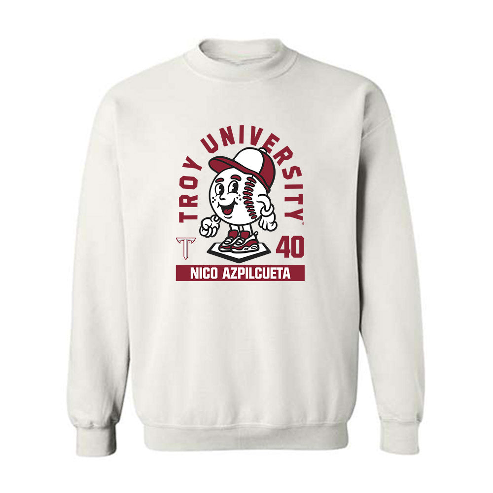 Troy - NCAA Baseball : Nico Azpilcueta - Fashion Shersey Crewneck Sweatshirt-0