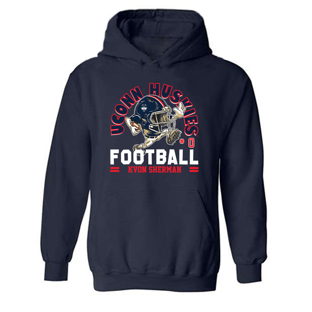 UConn - NCAA Football : Kvon Sherman - Fashion Shersey Hooded Sweatshirt-0