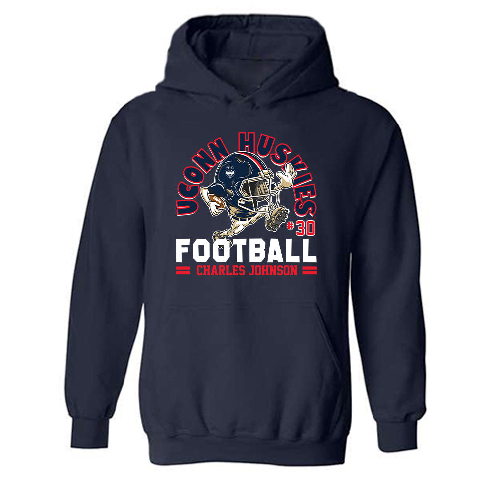 UConn - NCAA Football : Charles Johnson - Fashion Shersey Hooded Sweatshirt-0