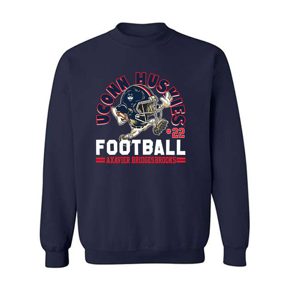 UConn - NCAA Football : Axavier Bridges-Brooks - Fashion Shersey Crewneck Sweatshirt-0