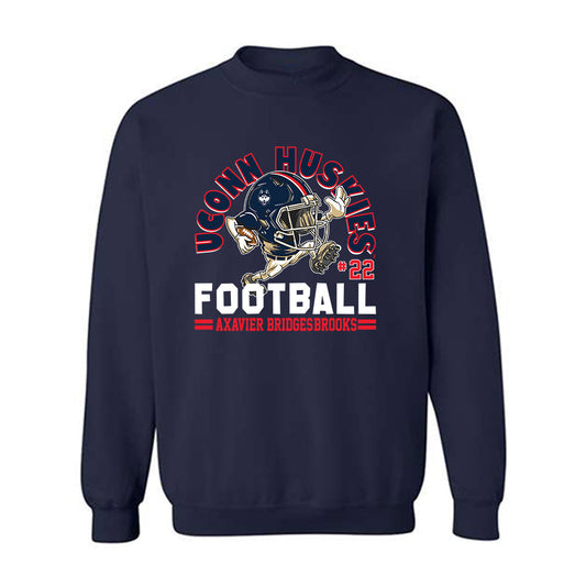 UConn - NCAA Football : Axavier Bridges-Brooks - Fashion Shersey Crewneck Sweatshirt-0