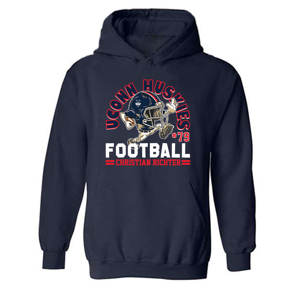 UConn - NCAA Football : Christian Richter - Fashion Shersey Hooded Sweatshirt-0