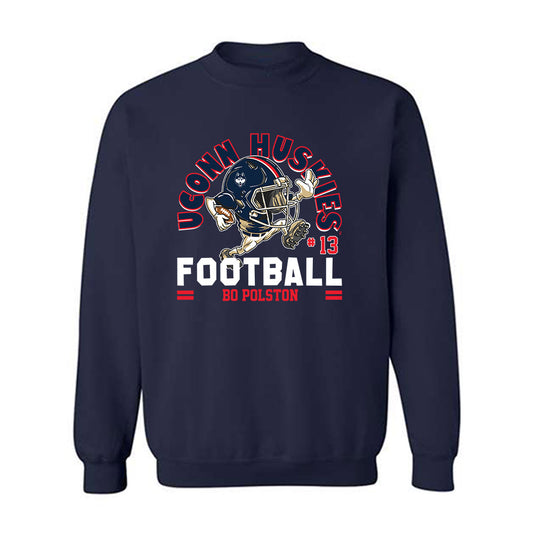 UConn - NCAA Football : Bo Polston - Fashion Shersey Crewneck Sweatshirt-0