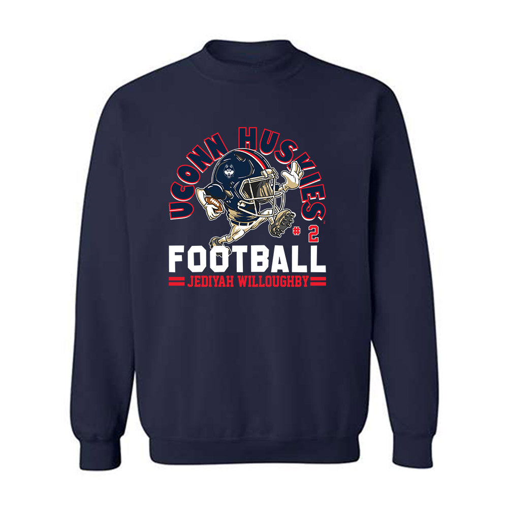UConn - NCAA Football : Jediyah Willoughby - Fashion Shersey Crewneck Sweatshirt-0