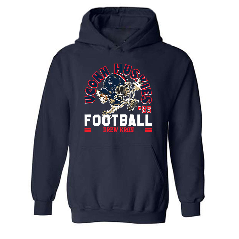 UConn - NCAA Football : Drew Kron - Fashion Shersey Hooded Sweatshirt-0