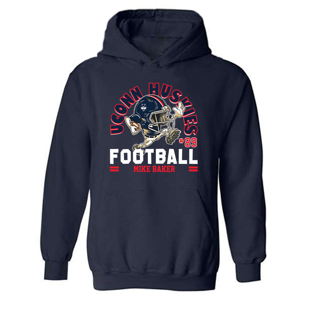 UConn - NCAA Football : Mike Baker - Fashion Shersey Hooded Sweatshirt-0
