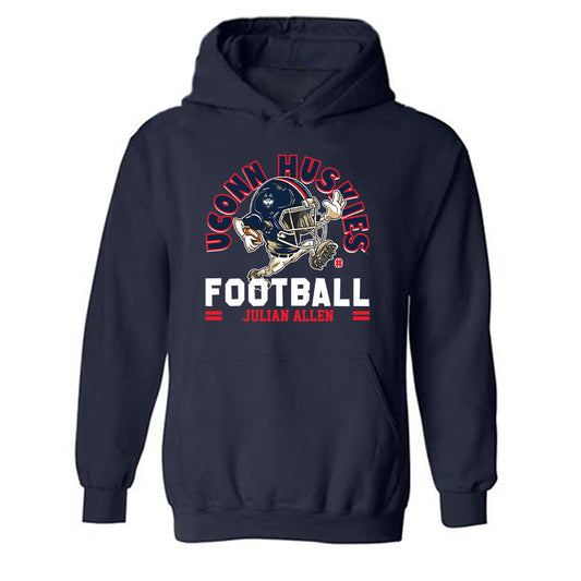 UConn - NCAA Football : Julian Allen - Fashion Shersey Hooded Sweatshirt-0