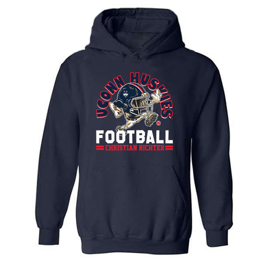 UConn - NCAA Football : Christian Richter - Fashion Shersey Hooded Sweatshirt-0