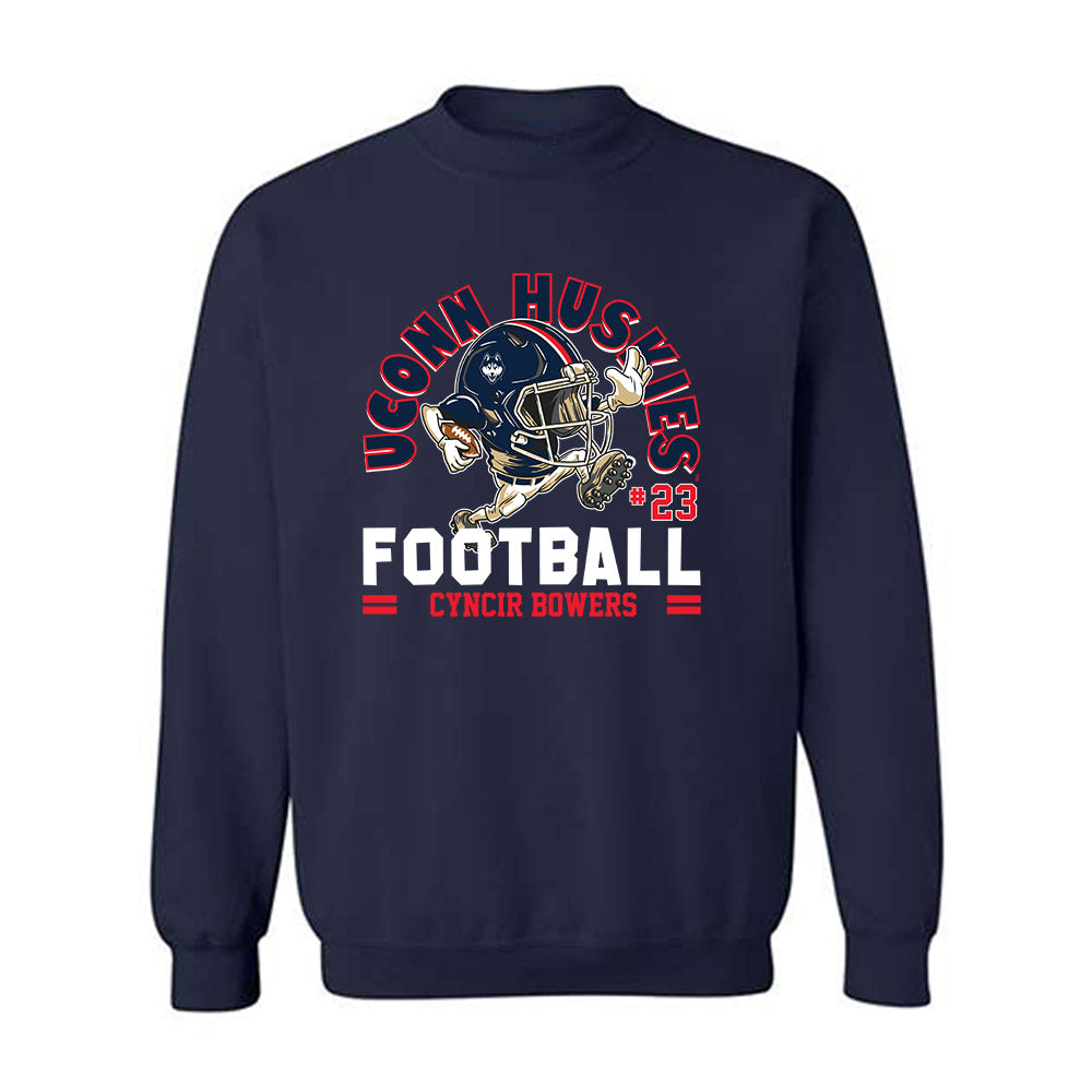 UConn - NCAA Football : Cyncir Bowers - Fashion Shersey Crewneck Sweatshirt-0