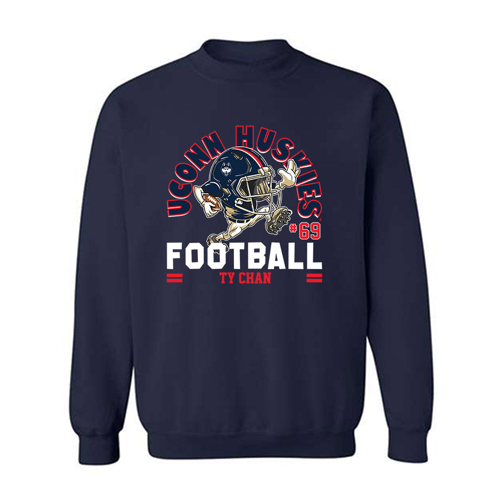 UConn - NCAA Football : Ty Chan - Fashion Shersey Crewneck Sweatshirt-0