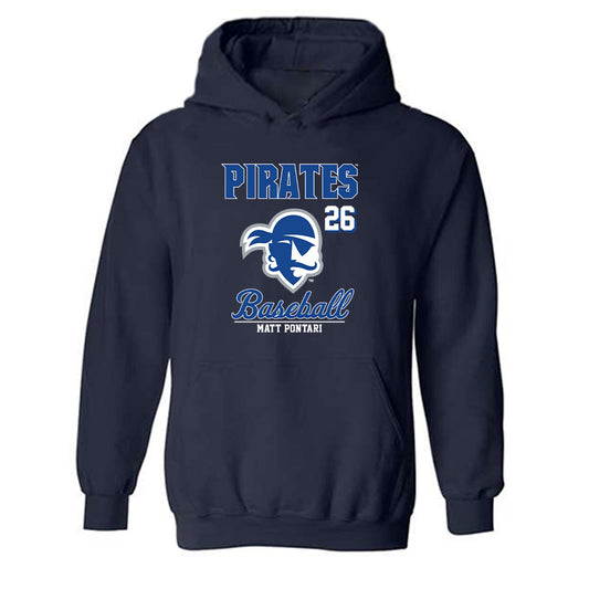 Seton Hall - NCAA Baseball : Matt Pontari - Fashion Shersey Hooded Sweatshirt-0