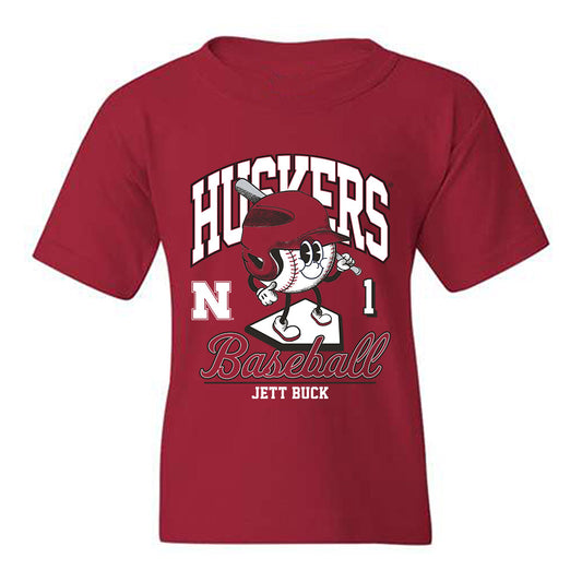 Nebraska - NCAA Baseball : Jett Buck - Fashion Shersey Youth T-Shirt-0