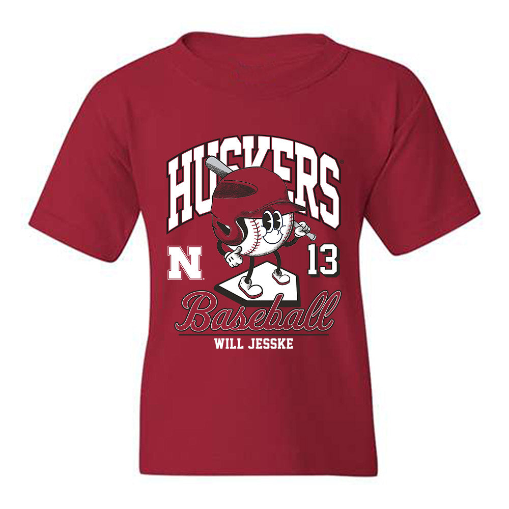 Nebraska - NCAA Baseball : Will Jesske - Fashion Shersey Youth T-Shirt-0