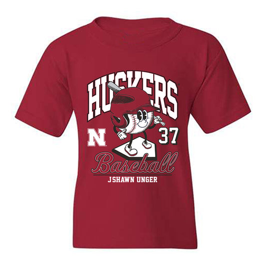 Nebraska - NCAA Baseball : J'Shawn Unger - Fashion Shersey Youth T-Shirt-0