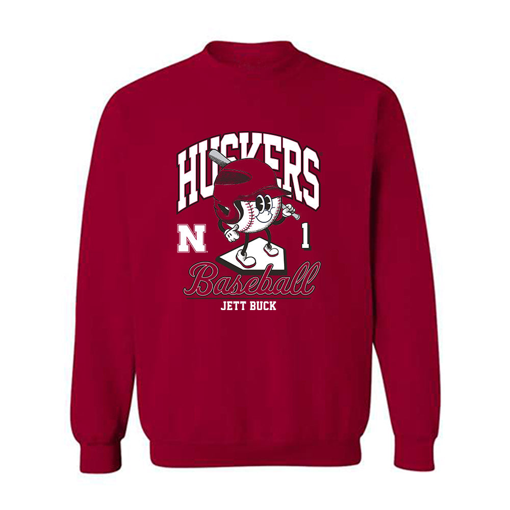 Nebraska - NCAA Baseball : Jett Buck - Fashion Shersey Crewneck Sweatshirt-0