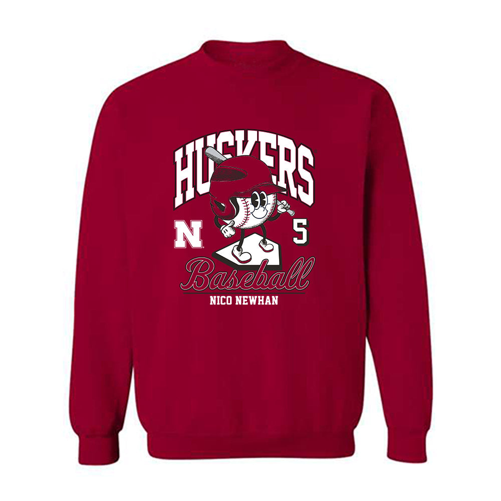 Nebraska - NCAA Baseball : Nico Newhan - Fashion Shersey Crewneck Sweatshirt-0