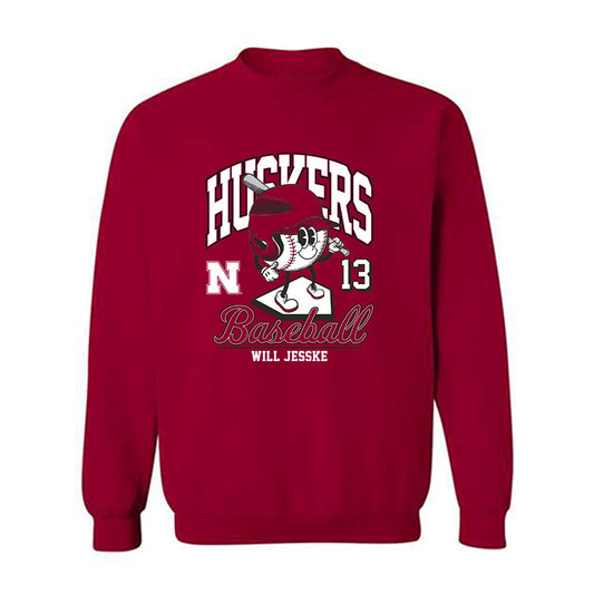 Nebraska - NCAA Baseball : Will Jesske - Fashion Shersey Crewneck Sweatshirt-0
