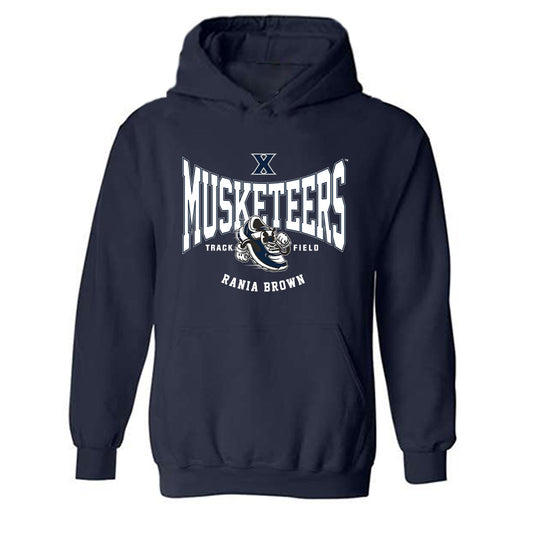 Xavier - NCAA Men's Track & Field : Rania Brown - Fashion Shersey Hooded Sweatshirt-0