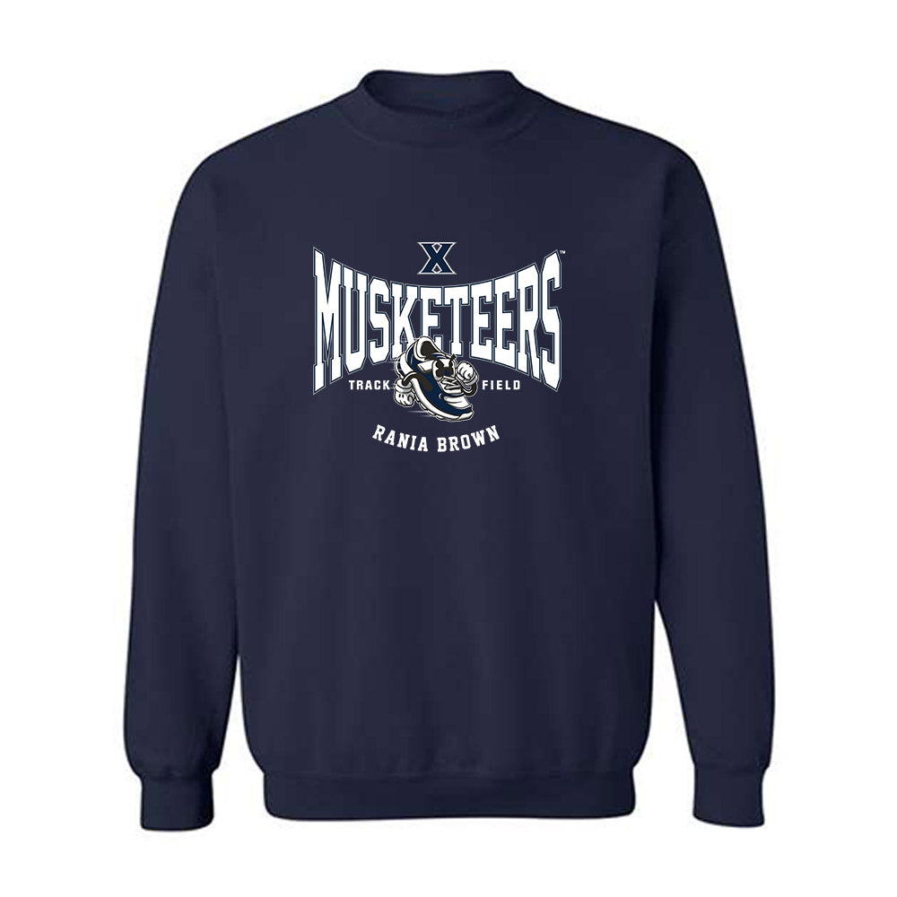 Xavier - NCAA Men's Track & Field : Rania Brown - Fashion Shersey Crewneck Sweatshirt-0
