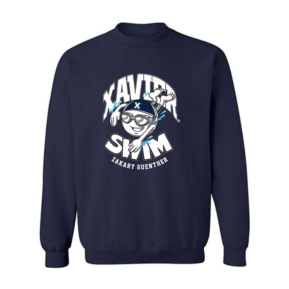 Xavier - NCAA Men's Swimming & Diving : Zakary Guenther - Fashion Shersey Crewneck Sweatshirt-0