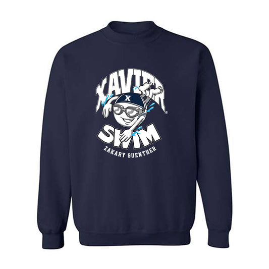Xavier - NCAA Men's Swimming & Diving : Zakary Guenther - Fashion Shersey Crewneck Sweatshirt-0