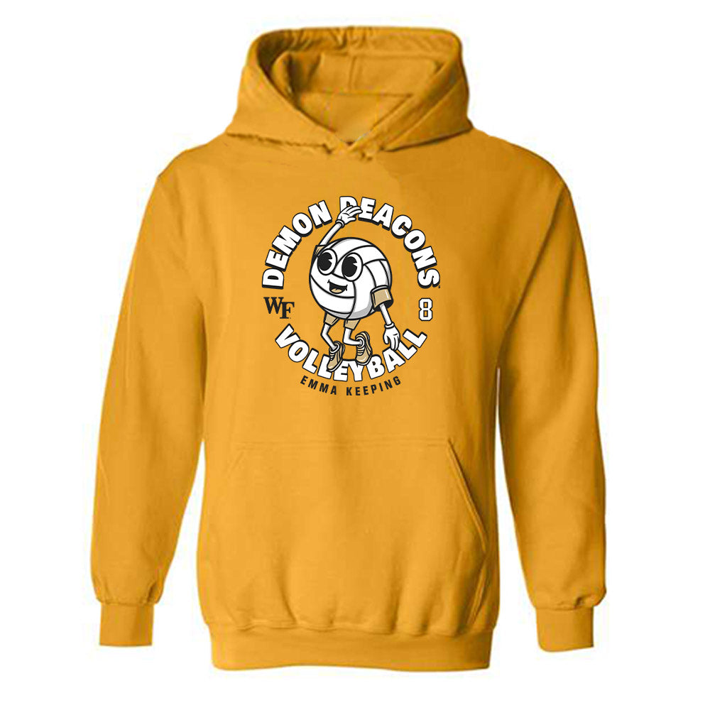 Wake Forest - NCAA Women's Volleyball : Emma Keeping - Fashion Shersey Hooded Sweatshirt-0