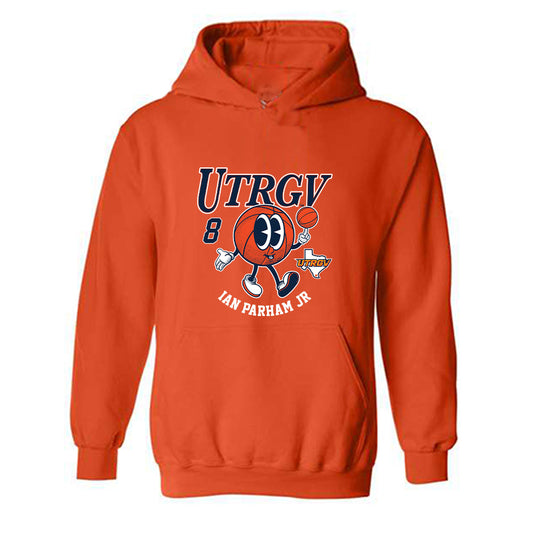 UTRGV - NCAA Men's Basketball : Ian Parham Jr - Fashion Shersey Hooded Sweatshirt-0