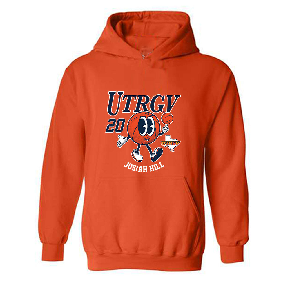 UTRGV - NCAA Men's Basketball : Josiah Hill - Fashion Shersey Hooded Sweatshirt-0