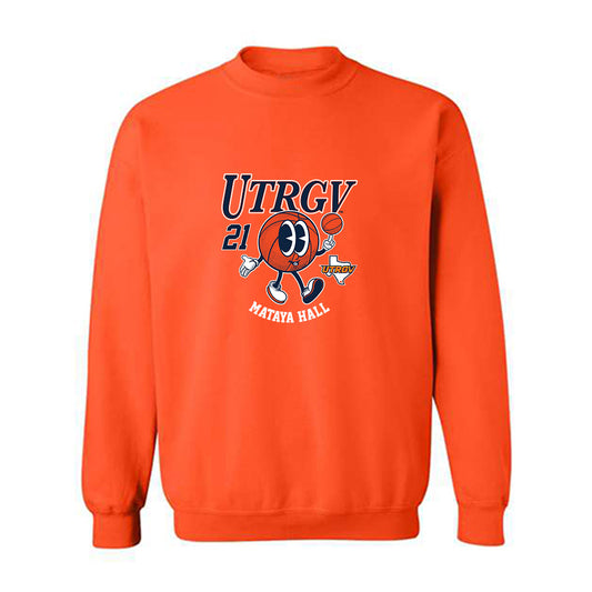 UTRGV - NCAA Women's Basketball : mataya hall - Fashion Shersey Crewneck Sweatshirt-0