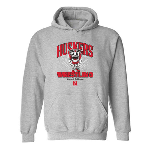 Nebraska - NCAA Wrestling : Vincent Robinson - Fashion Shersey Hooded Sweatshirt-0